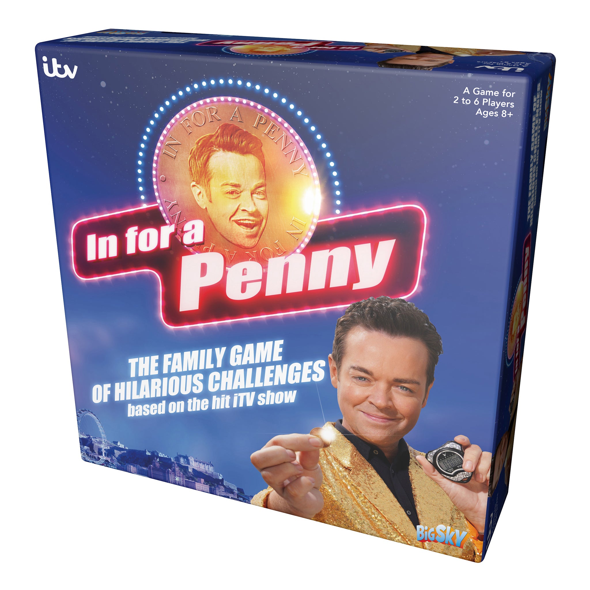 The In for a Penny Board Game has all your favourite rounds - Pump it up, Picasso, the water bucket challenge and the world famous Stop Watch Game.
